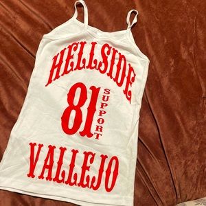 Medium red and white 81 support tank top NWOT